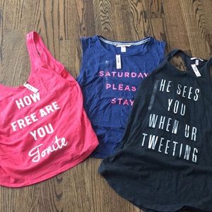 3 Victoria secret sleep tank tops